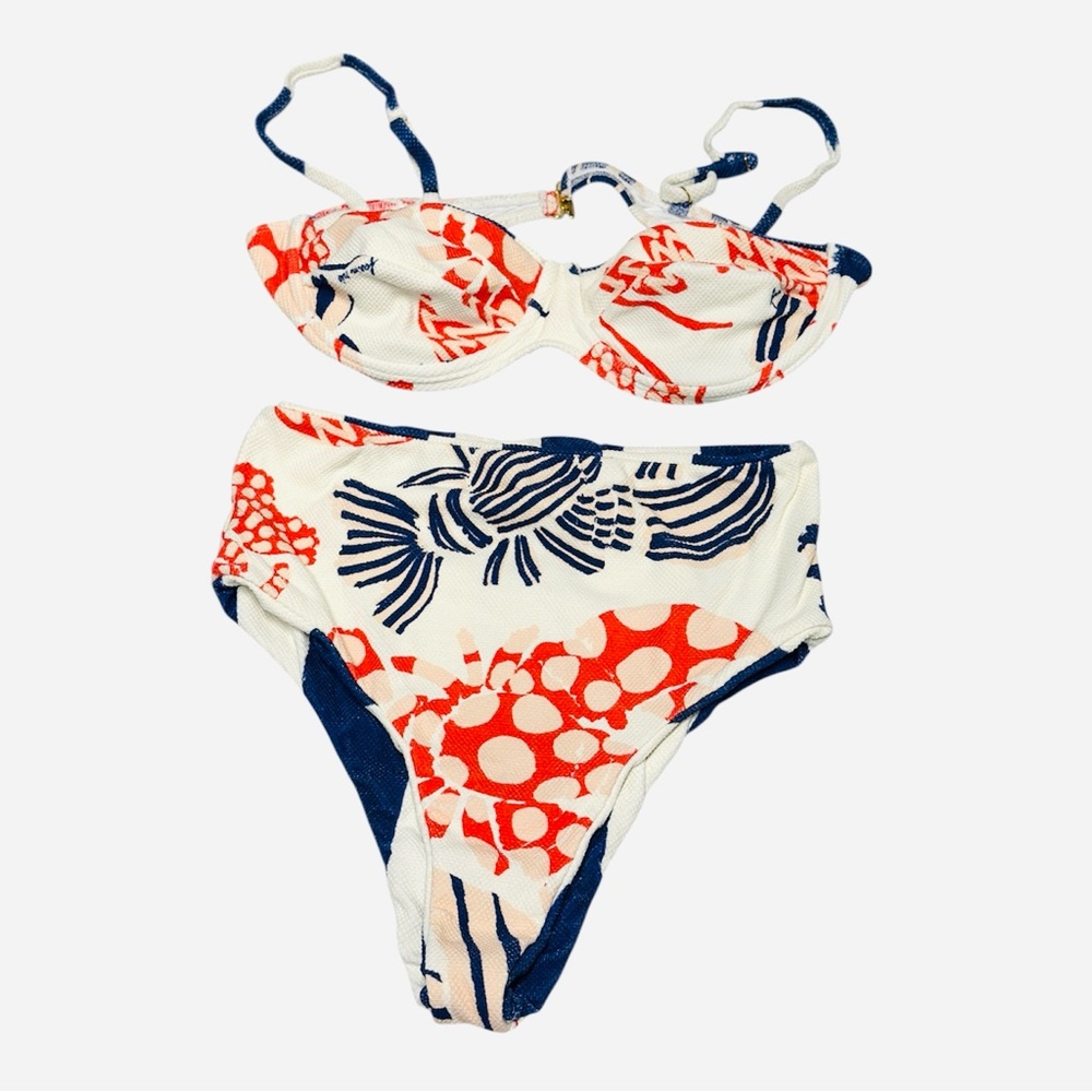 Rare‼️EUC Farm Rio Mixed Lobster High-Waisted Bikini Set (Double Sided Bottoms) - Picture 10 of 12
